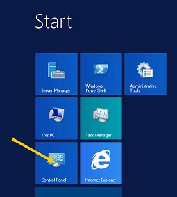 Windows Server 2012 R 2 Control Panel Selection
